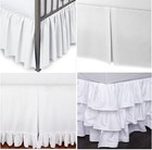 3 Sided White Solid Bed Skirt - 600 Tc Egyptian Cotton Split   Open Corner Sale