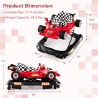 4-in-1 Foldable Baby Walker With 3-level Adjustable Height Detachable Music Tray