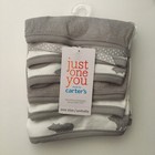 New Bath Set Baby Gift 1 Hooded And 1 Bath Towel   6 Washcloths Gray Bears Print