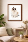 Custom Pet Portrait From Photo     Watercolor Framed Dog Cat Wall Art