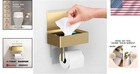 Brushed Gold Toilet Paper Holder With Shelf   Wipe Dispenser - Modern Elegance