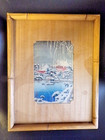 Vintage Japanese Miniature Woodblock Print Framed Signed