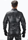 Men s Genuine Lambskin Leather Shirt Jacket Basic Vintage Police Biker Slim Fit