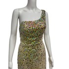 Flirt Maggie Sottero Junior Prom Evening Formal Dress One Shoulder Beaded Size 6