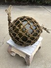 Japanese Blown Glass Fishing Float Green  Buoy Ball Vintage Large