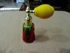 Miniature Murano Hand Blown Stained Glass Perfume Bottle W yellow Atomizer L7 25