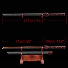 44   Sharp Chinese Sword Functional Red Dragon Tang Dao       Broadsword 1095 Steel