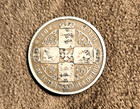 Great Britain Gothic Florin 1874  925 Fine Original Silver Coin Km 746 2