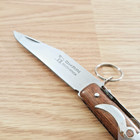 Okapi Keyring Lock Pocket Knife 4  Carbon Steel Blade Resin Impregnated Wood