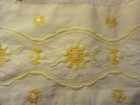 Vintage Housewife Yellow Embroidered Apron Flowers Pocket