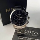 Bulova 96b288 Men s Wilton Chronograph Quartz Watch Black Dial Stainless Steel