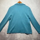 Talbots Merino Wool Blazer Jacket Cardigan Sweater Blue Large Petite Knit
