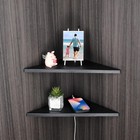 Corner Mounting Shelf Set Of 2     Easy To Install Floating Wall Shelves With Wood