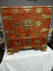 Korean Tansu Style Teak Burl Wood Chest   Cabinet