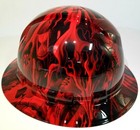 Full Brim Hard Hat Custom Hydro Dipped  New Candy Radioactive Red Ace Of Skulls 