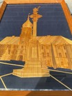 Vintage Polish Straw Art Work Picture With Wood Frame 1950   s 60   s Mcm