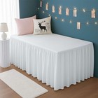 White Dorm Bed Skirt Twin Xl 36 Inch Drop Extra Long Ruffled With Split Corner