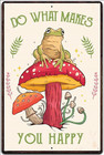 Vintage Retro Tin Sign Door Wall Decor Metal Bar Pub Poster Frog Mushroom Quote