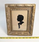 Vintage Don Ansley Female Silhouette Portrait Ornate Gold Frame 5x7 Tabletop Art