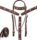 Western Leather Synthetic Barrel Pleasure Trail Horse Saddle  tack Set Free Ship