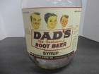 Dad s Soda Fountain Syrup Root Beer Paper Label Gallon Jug Clear Glass Chicago 