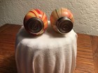 Vtg  Painted Wooden Sewing Kit Eggs etui   Austria  Germany  Lot 2