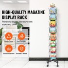 Greeting Cards Display Rack 32-pocket Rotating Postcard Stand With 4 Wheel
