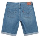 Levi Strauss Women Bottoms Classic Bermuda Blue Denim Shorts Size 28 actual W30 