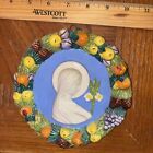 Vintage Della Robbia Virgin Mary Mother With Fruit - Ceramic From Italy