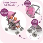 Badger Basket Double Doll Stroller With Storage Basket - Pink grey