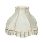 13 In  X 9 5 In  Ivory And Fringe Scallop Bell Lamp Shade