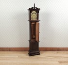 Dollhouse Wood Grandfather Clock Opens Walnut Finish1 12 Scale Miniature