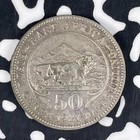 1921 East Africa 50 Cents Lot f1109 Silver  Nice 
