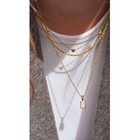 Dainty Layered Charm Chains - Vtg -mod Mystery Goldtone Jewelry Lot 9 Necklaces