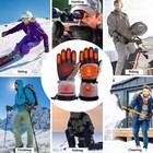 Electric Heated Gloves Rechargeable Battery Hand Warm Windproof Thermal Winter