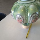 Vintage Mcm Floral Globe Hanging Swag Lamp Green Cottagecore Victorian Decor