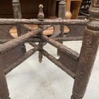 Antique Anglo Indian Carved Wood Folding Tray Table Base With Brass Strapping