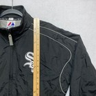 Vintage Chicago White Sox Track Jacket Womens 14 16 Black Windbreaker Full Zip