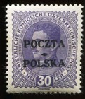 Poland 1919 Poczta Polska Overprinted On Austria 1916 Stamp Scott  59 Mint   577