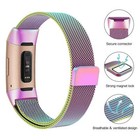 For Fitbit Charge 3 4 Wristband Metal Magnet Loop Steel Watch Band Wrist Strap