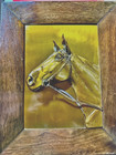 Vintage Brass Horse Head 3d  Framed 13  X 15 5 Vintage A Pair  2  A Rare Find 