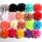 30pcs 10cm Eyelet  Artificial Fabric Chiffon Hair Flowers For Baby Headbands