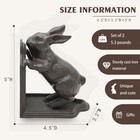 Remenna Decorative Book Ends Cast Iron Cute Bunny Bookends vintage Heavy Duty   