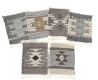 Hand Loomed Rug Mug Coasters  Set Of 6 Hand Woven Zapotec Mini Rugs Mats