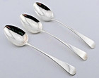 Set Of Three Antique Georgian Solid Sterling Silver Spoons London C 1818