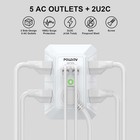 5-outlet Power Strip With 4 Usb Ports - Surge Protector For Home  Office  School