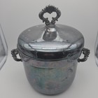 Vtg Fb Rogers Silver Plate Ice Bucket Lidded Champagne Wine Chiller 10 x11 