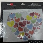 Rhinestone Design  rainbow Big Heart With Little  Iron On Transfer