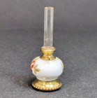 Miniature Lamp Rose 1 75  Ceramic Porcelain Brass Glass Dollhouse Toy