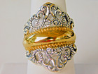 Carolyn Pollack Signature Possibilities Sterling   Brass Design Ring Set Sz 8